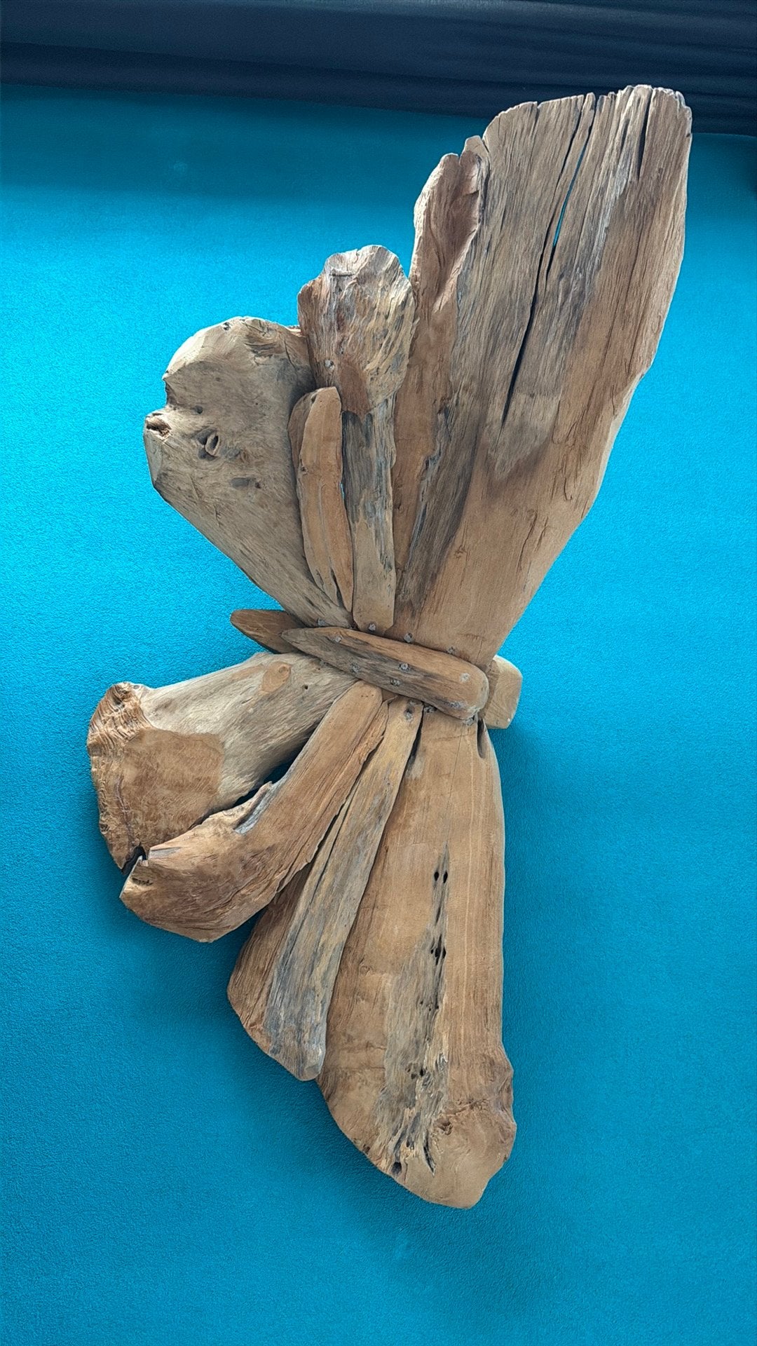 Decoratie Vlinder driftwood, Ophalen, Zo goed als nieuw, Bruin, Hout