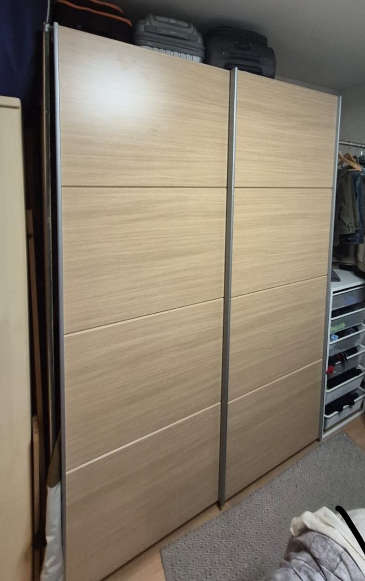 Gratis: IKEA PAX kast onderdelen (schuifdeuren), voor DIY, Ophalen, Met plank(en), Gebruikt, 100 tot 150 cm