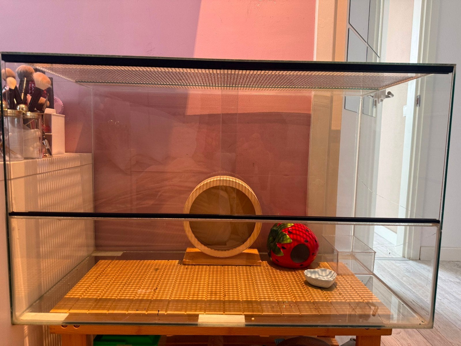 Hamster terrarium 80x40x50, Zo goed als nieuw, Muis, Hok, Ophalen