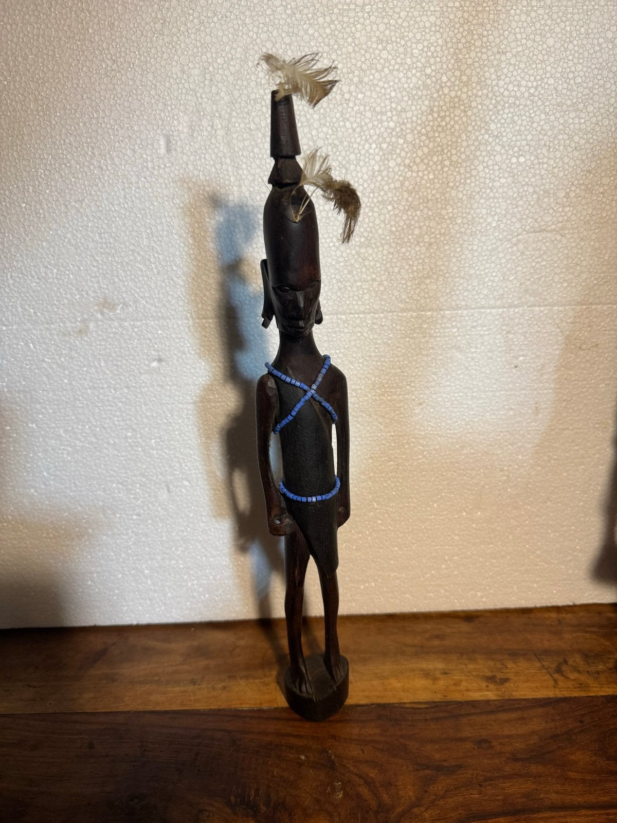 Houten Afrikaans Beeld - 42cm, Ophalen of Verzenden, Handgemaakt, 20 - 50 cm, Beeld