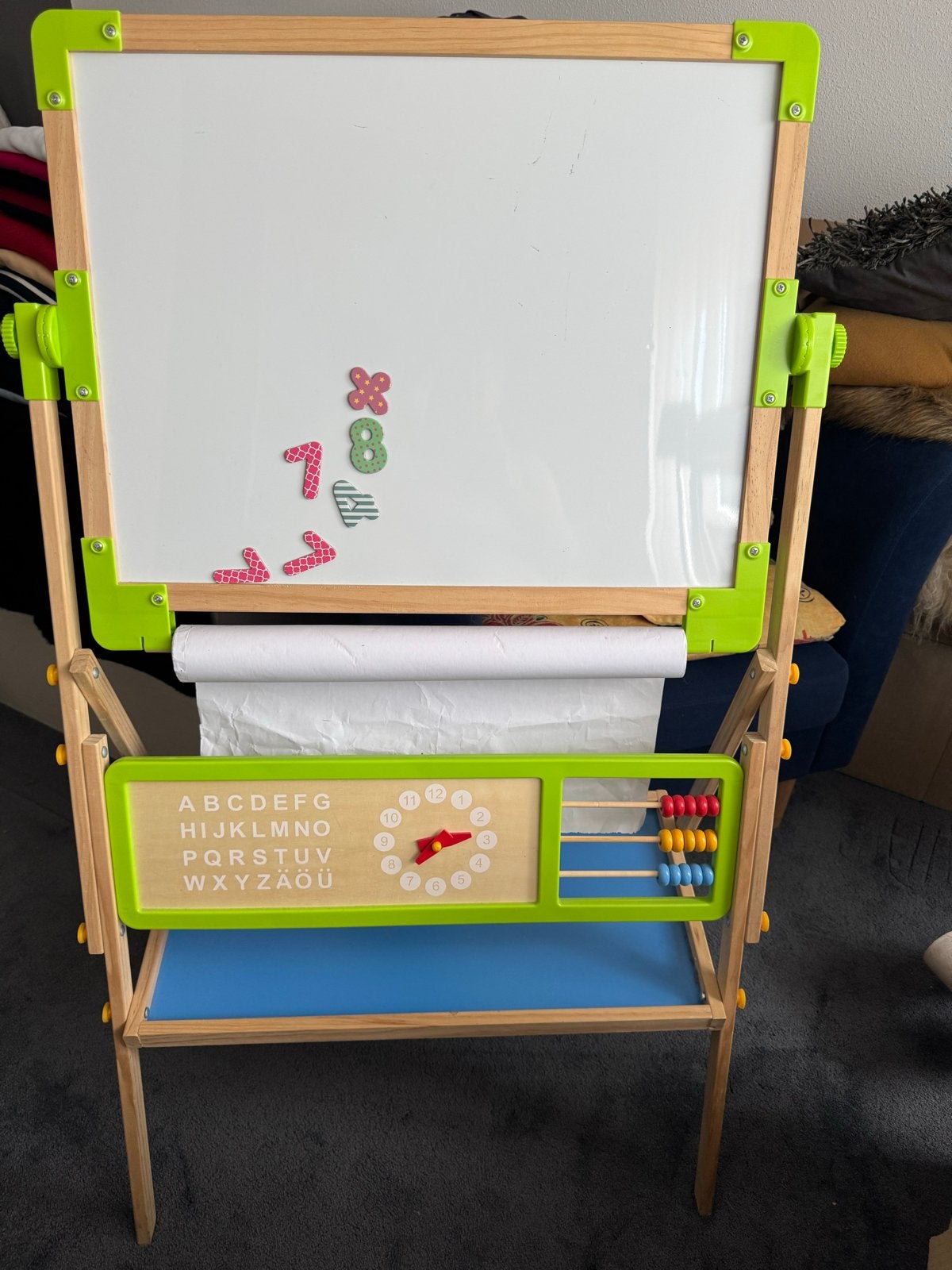 Houten Tekenbord met Alfabet, Cijfers en Telraam, Ophalen of Verzenden, Gebruikt, Knutselen