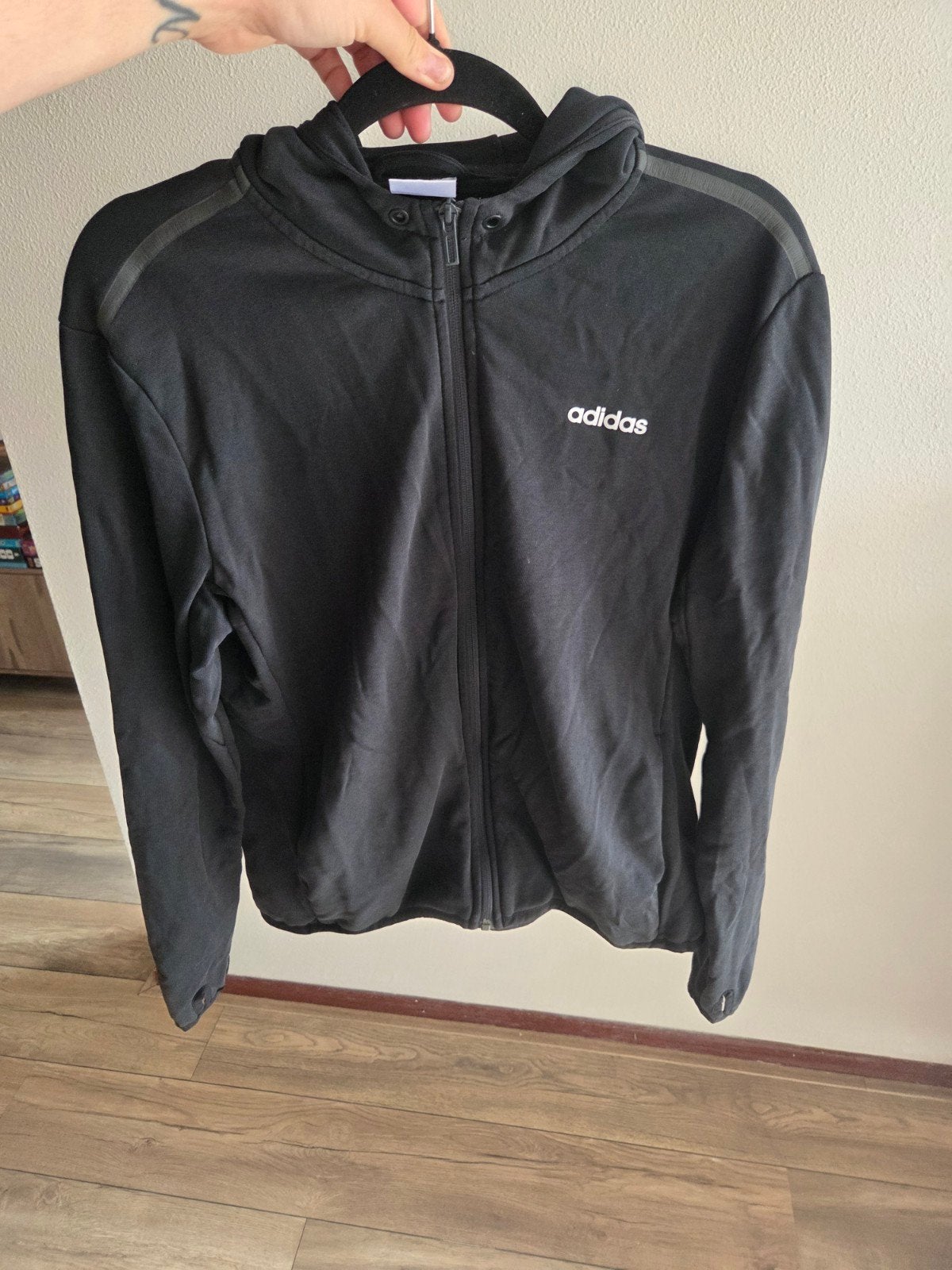 zwarte Adidas vest sportvest  met rits, maat XL, Adidas, Zwart, Ophalen of Verzenden, Zo goed als nieuw