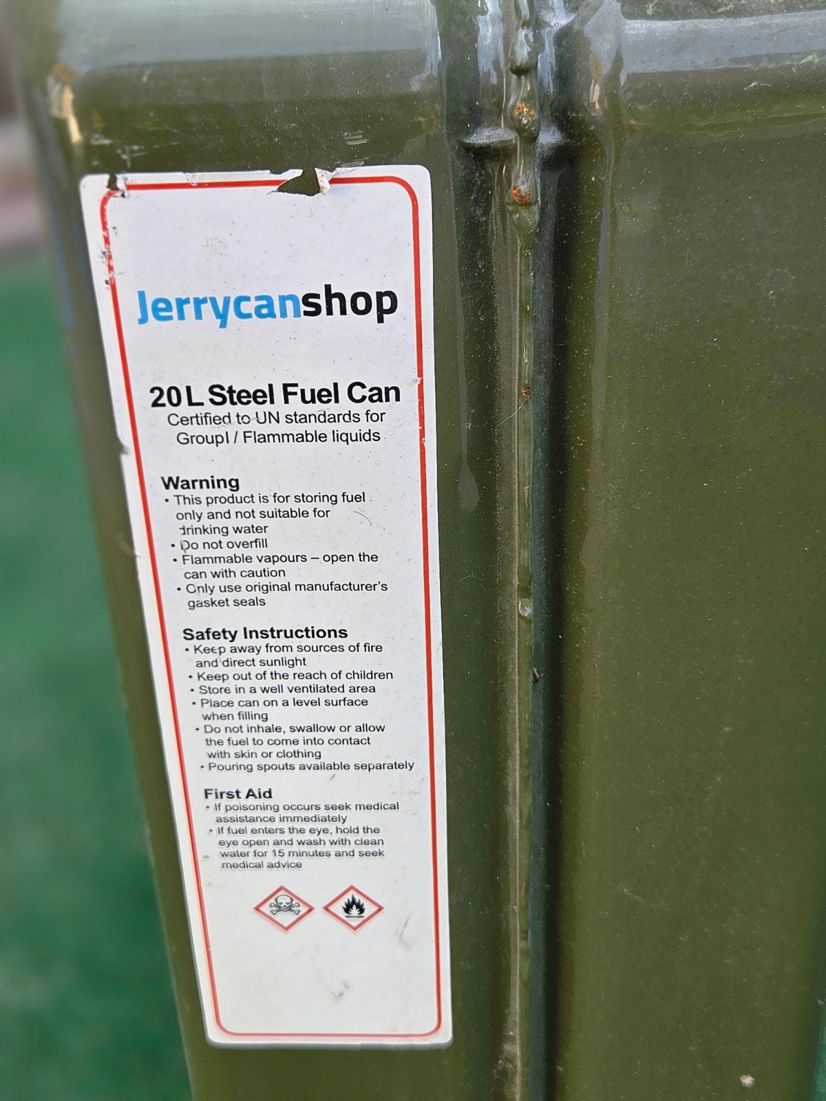 Jerrycan 20L Staal - Groen, Ophalen