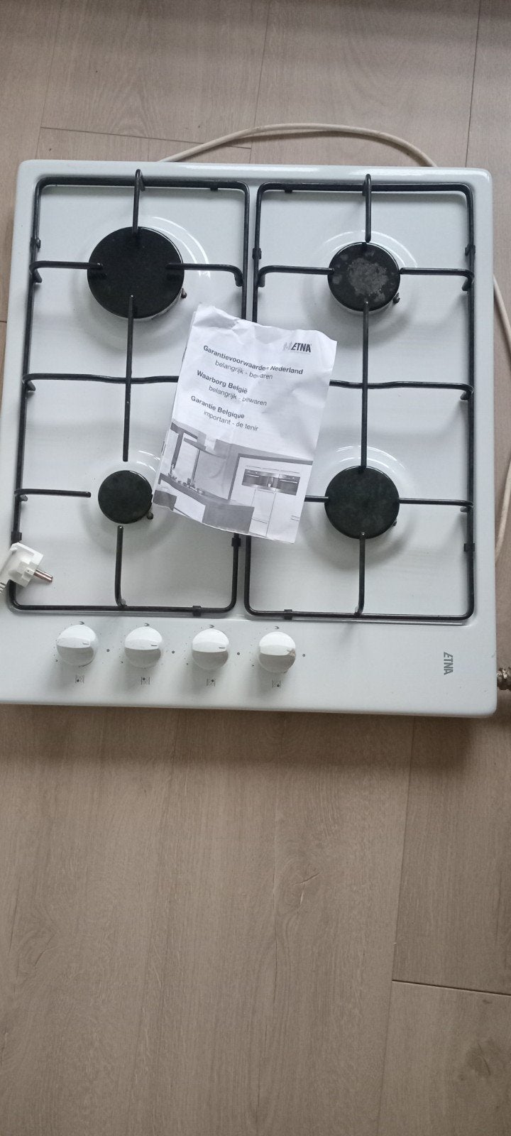 Gaskookplaat met elektrische ontsteking - 50x58 cm, Witgoed en Apparatuur, Kookplaten, Gebruikt, Gas, Vrijstaand, 4 kookzones