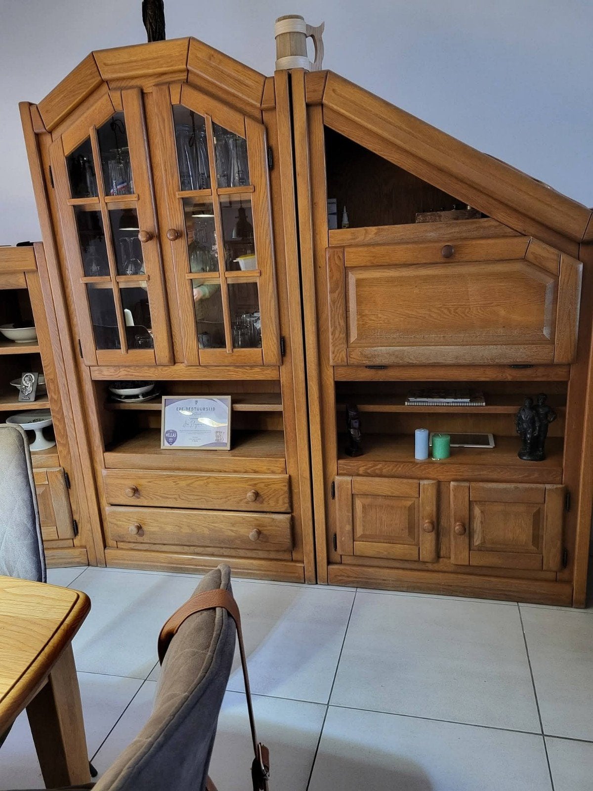 Massief eikenhouten kast - Landelijke stijl, Huis en Inrichting, Ophalen, Gebruikt, 200 cm of meer, 150 tot 200 cm