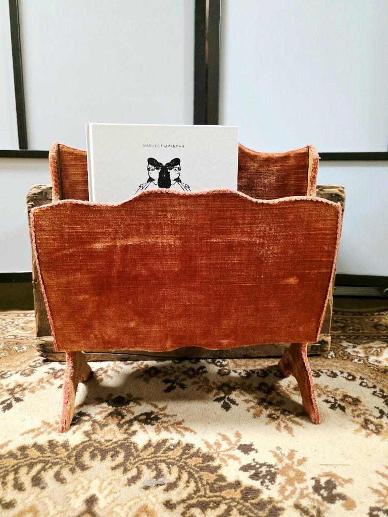 Vintage 60s Terracotta Magazine Rack –Hollywood Regency, Ophalen of Verzenden, Huis en Inrichting