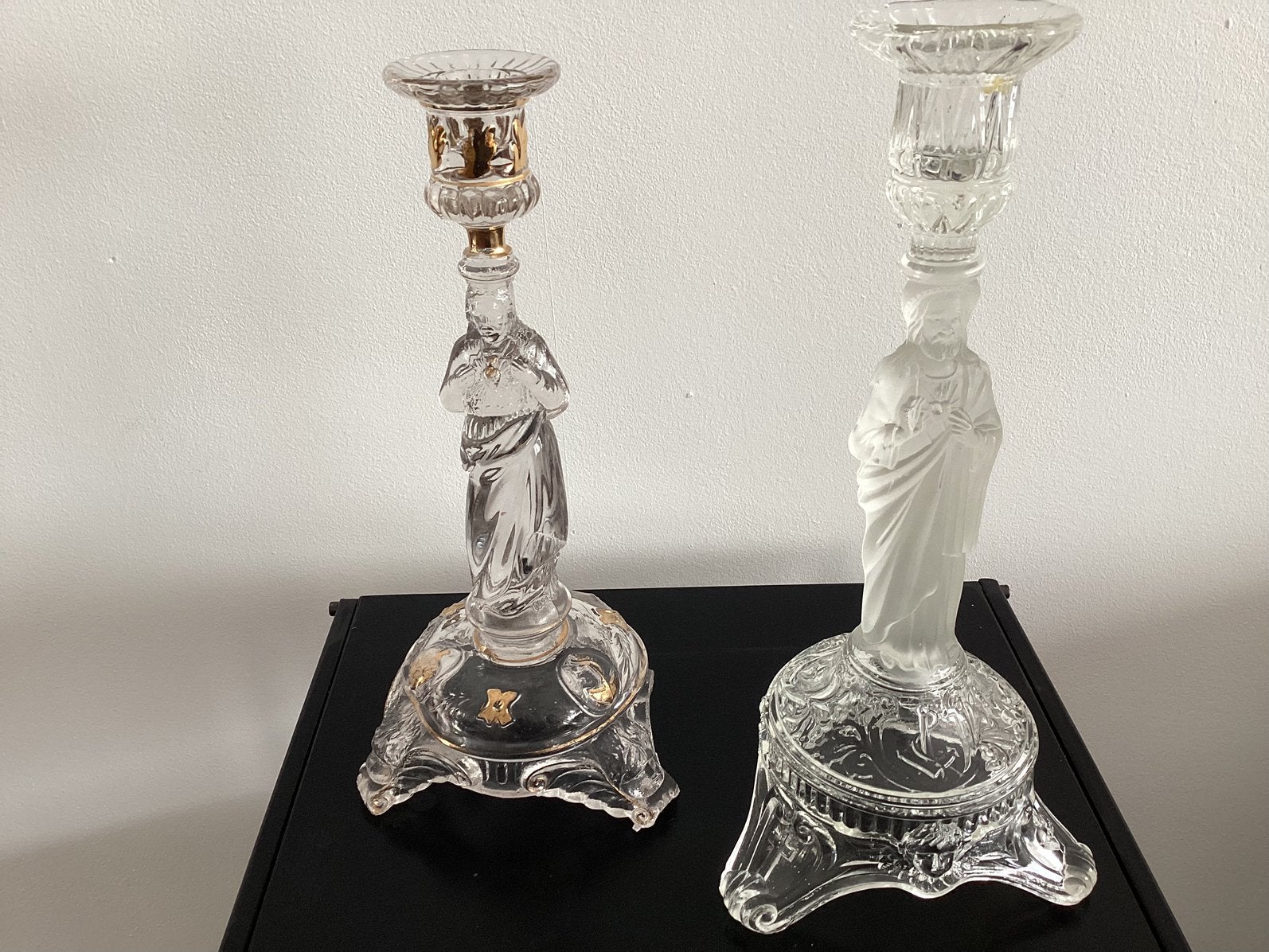 Kandelaars glas jaren 50, Ophalen of Verzenden