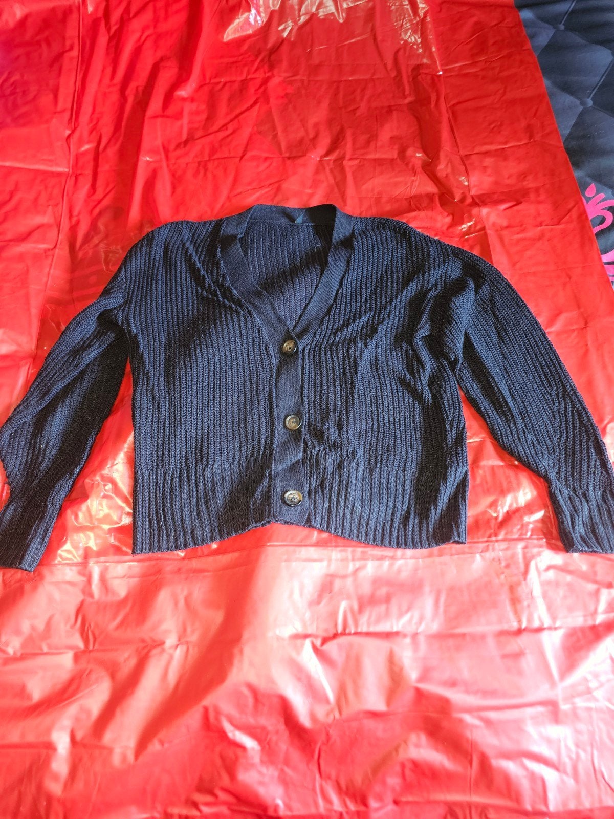 Hema gebreid vest met knopen, maat S, Verzenden, Zwart, Zo goed als nieuw, Maat 36 (S)