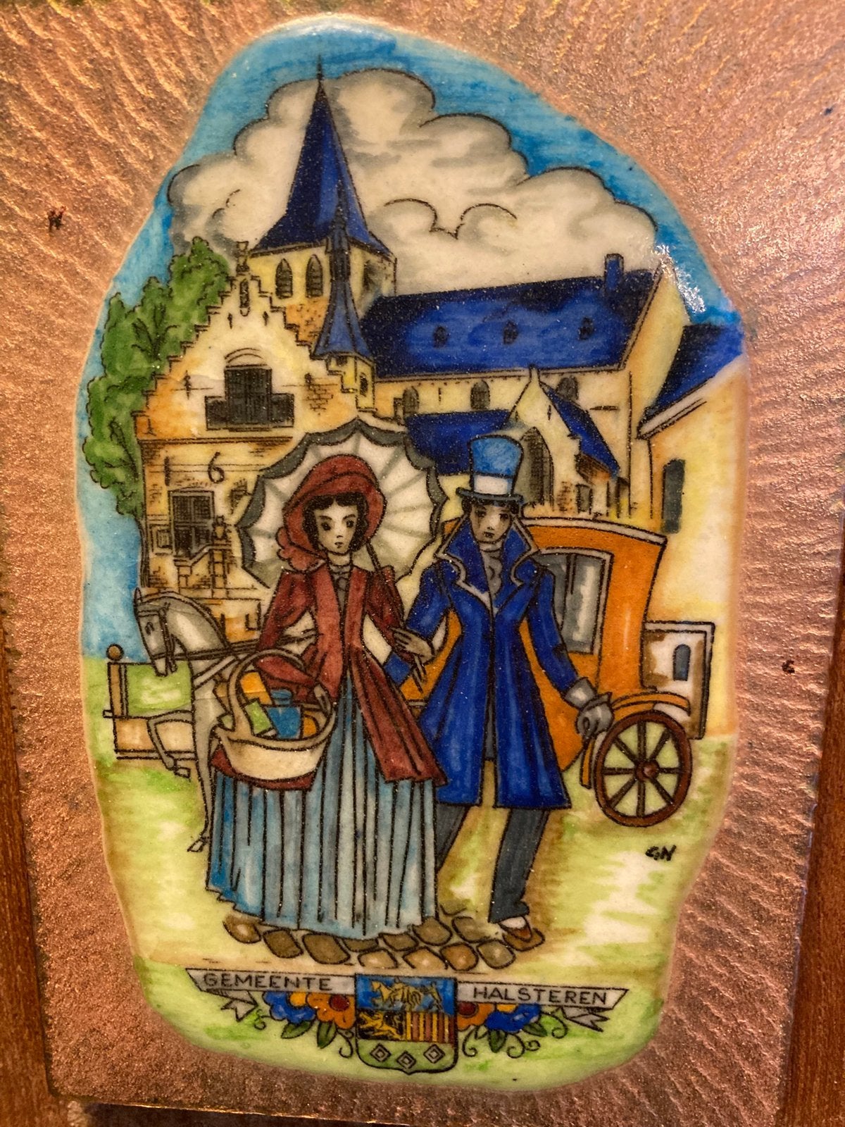 Emaille Paneel Wolterman's Maastricht Wapen Halsteren, Ophalen