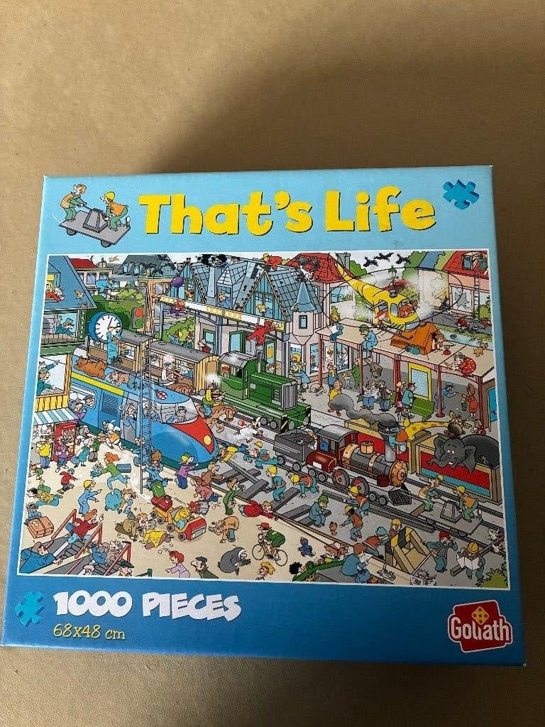 puzzel That's Life 1000 stukjes Trein station, Hobby en Vrije tijd, Ophalen of Verzenden, 500 t/m 1500 stukjes, Zo goed als nieuw