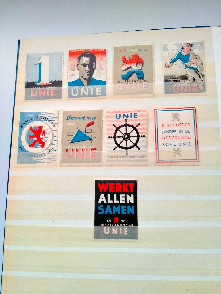 9 Sluitzegels Nederlandse Unie, Verzenden, Overige soorten, Nederland, Embleem of Badge