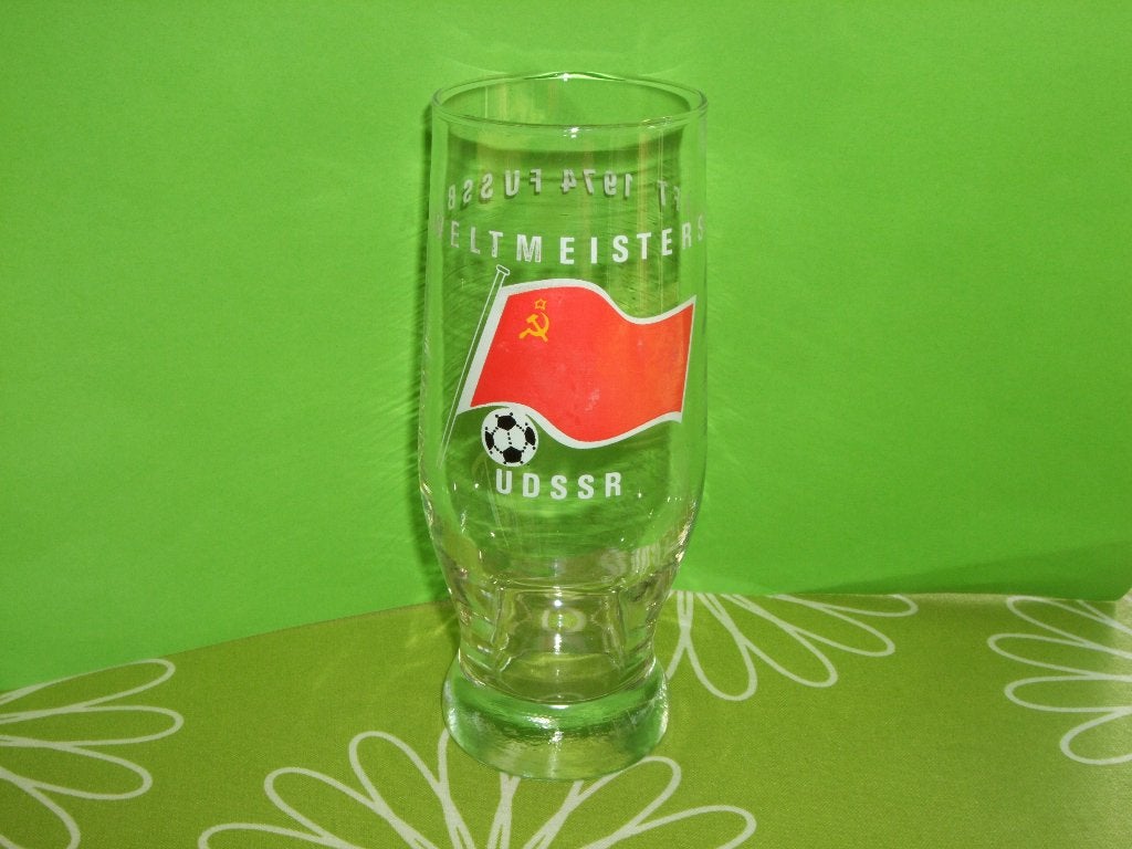 WK 1974 Fussball Weltmeisterschaft 1974 glas - USSR, Ophalen of Verzenden, Zo goed als nieuw, Buitenlandse clubs, Overige typen