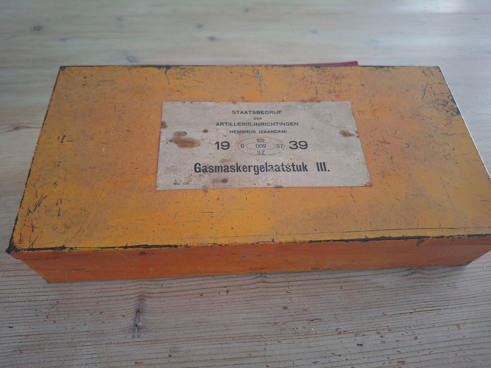 Hemburg doos gasmaskergelaatstuk III 1939, Ophalen, Nederland