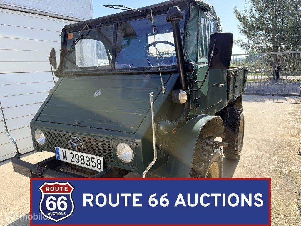 Mercedes-Benz Unimog 411 | 1962 | Route 66 Auctions, Auto's, Overige carrosserieën, Zwart, Mercedes-Benz, Bedrijf