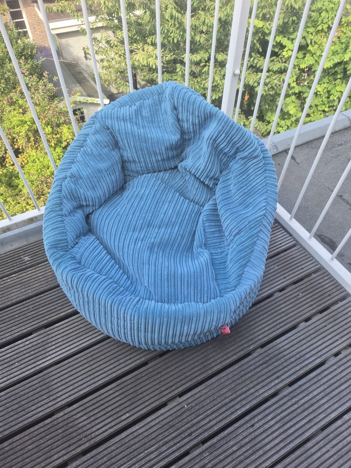 Zitzak van ribfluweel - Lichtblauw, Ophalen of Verzenden, Gebruikt, Blauw, Zitzak