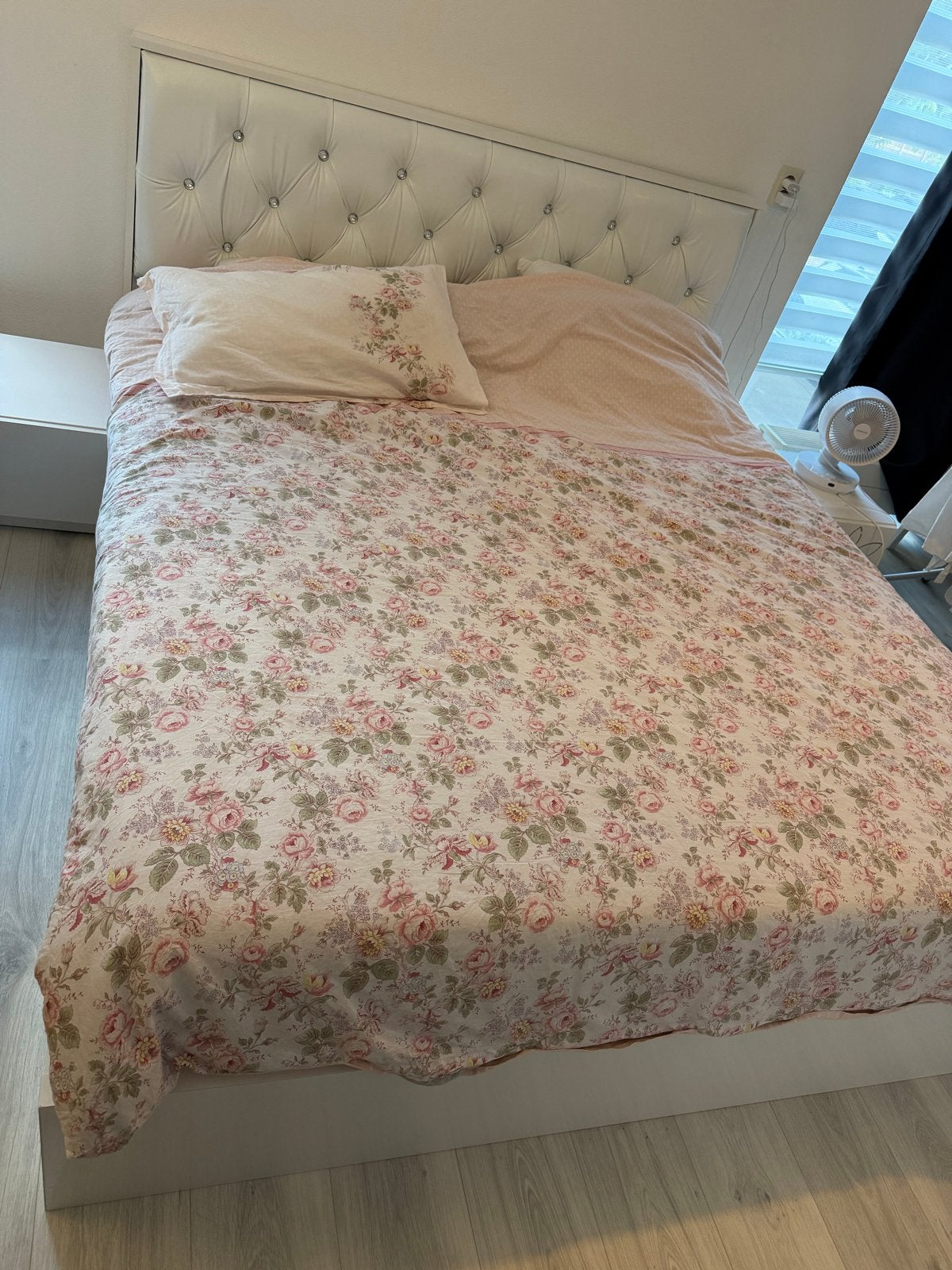 Tweepersoonsbed 160x200 cm met opbergruimte, Huis en Inrichting, Ophalen, Overige materialen, Gebruikt, Wit