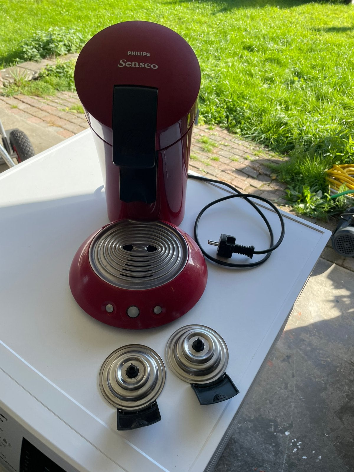 PHILLIPS SENSEO KOFFIEPAD APPARAAT rood, Koffiemachine, Ophalen of Verzenden, Zo goed als nieuw, Koffiepads en cups