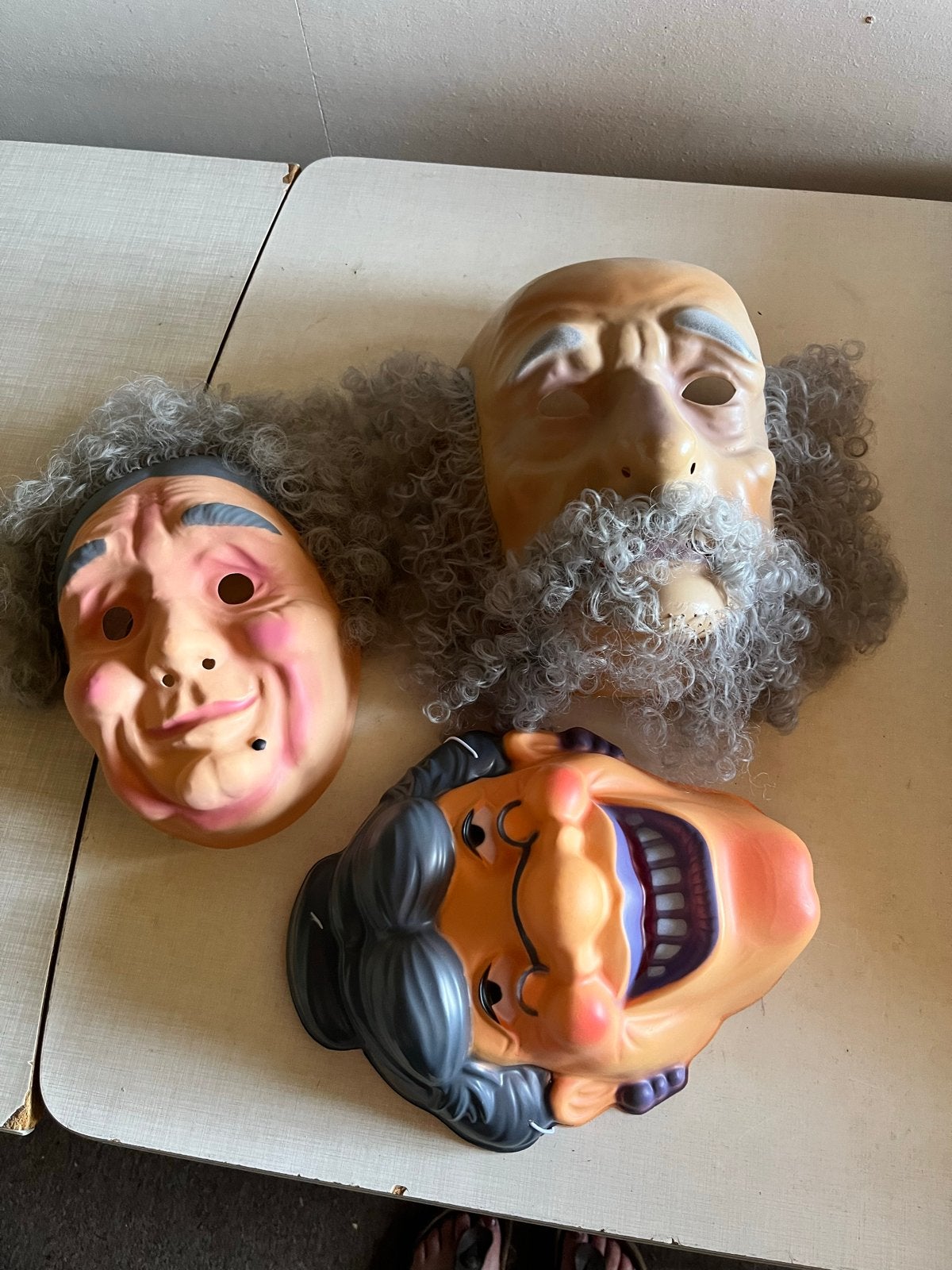 Set van 3 Feestmaskers: Ouderen en Heks, Ophalen, Gebruikt, Feestartikel, Carnaval