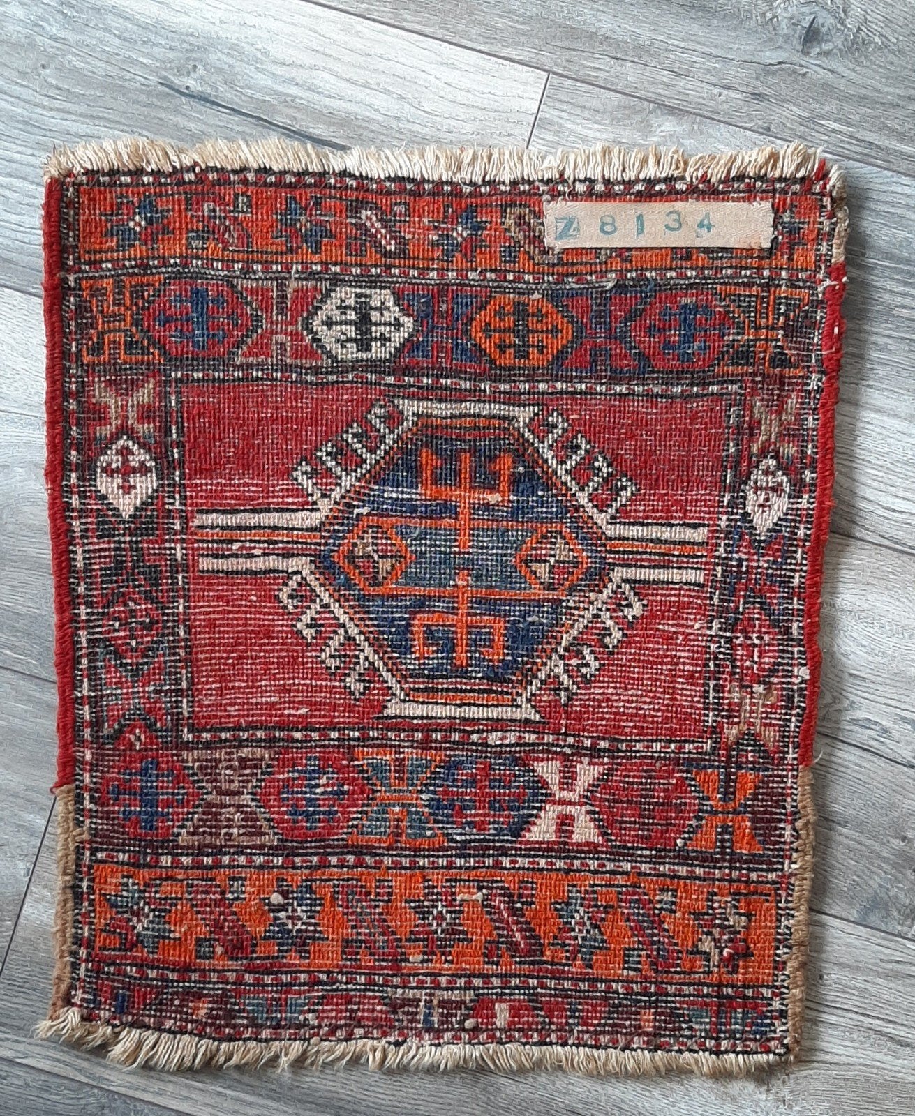Handgeknoopt Tribaal Tapijt - Z8134, Ophalen, Gebruikt, Geel, Vitage
