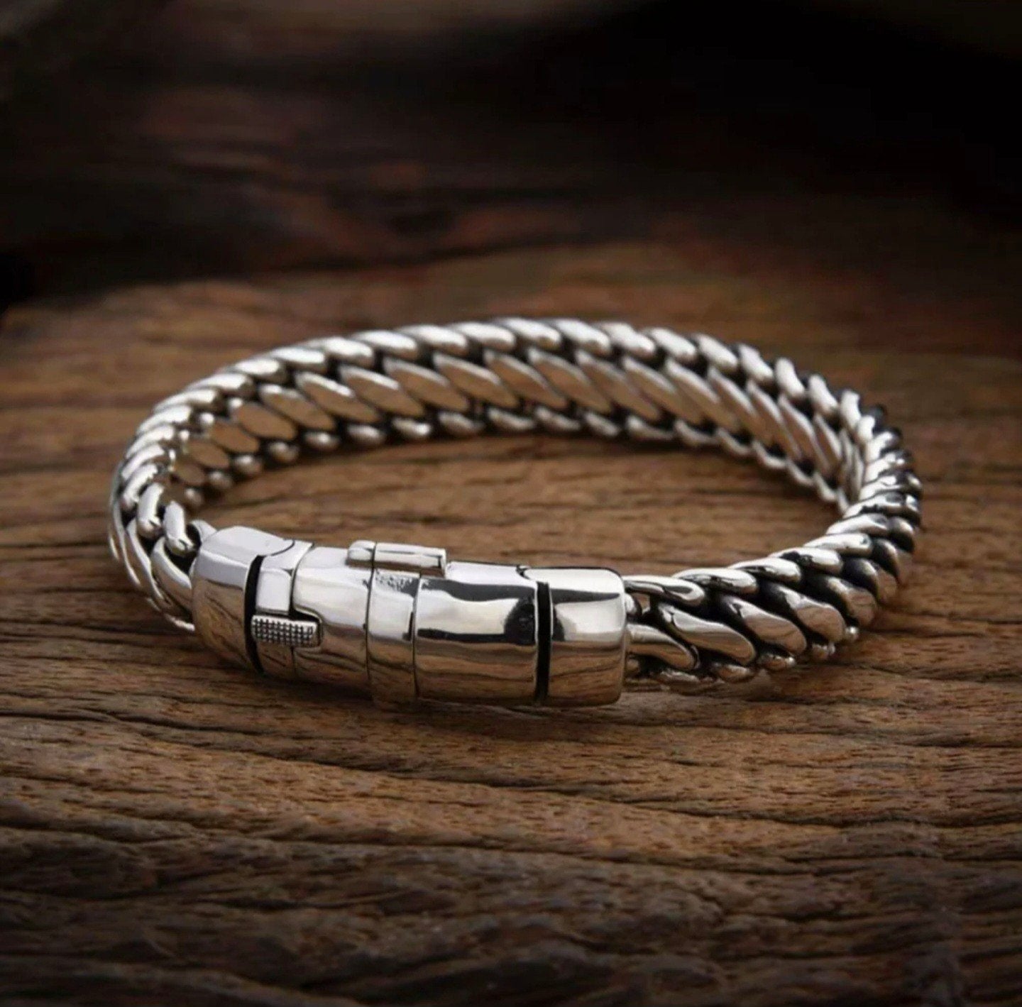 925 Sterling Zilveren Armband - 10mm Breed, 22cm Lang, Ophalen of Verzenden, Nieuw, Zilver, Zilver