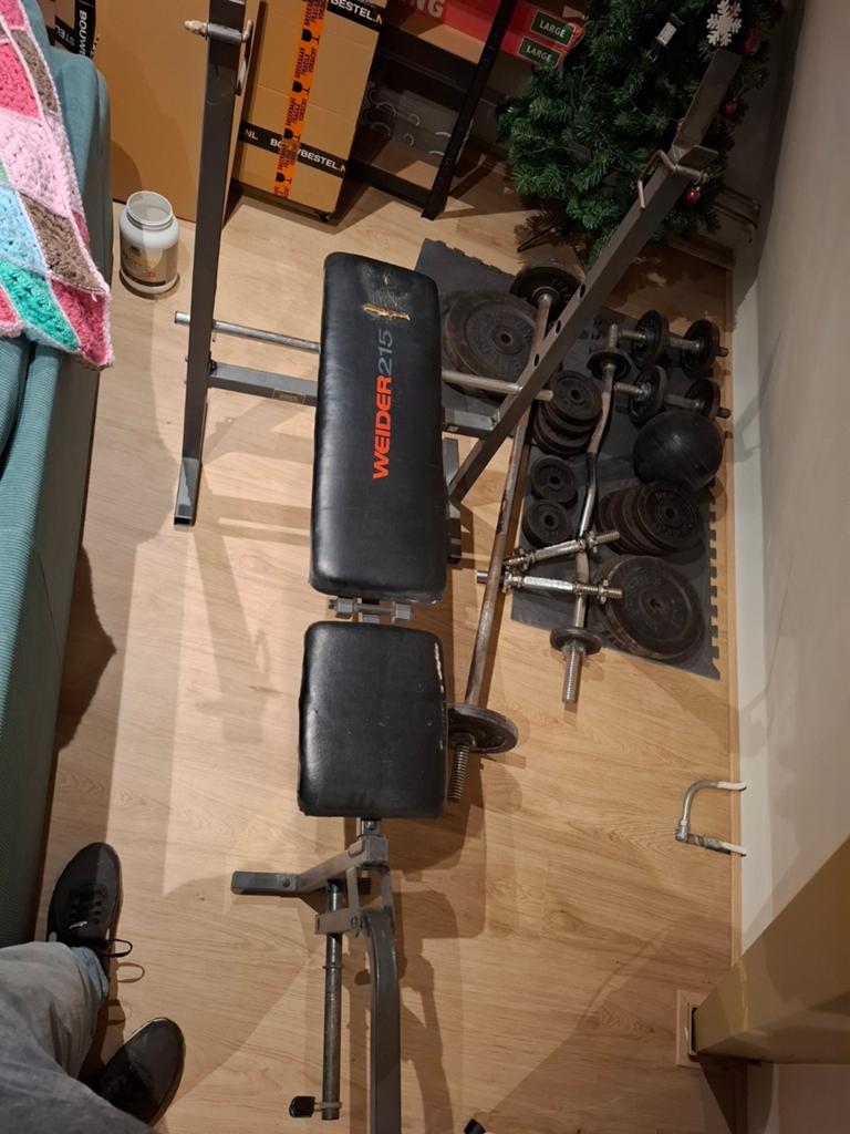 Complete set voor thuis 120kg gewichten, Ophalen of Verzenden, Gebruikt, Armen