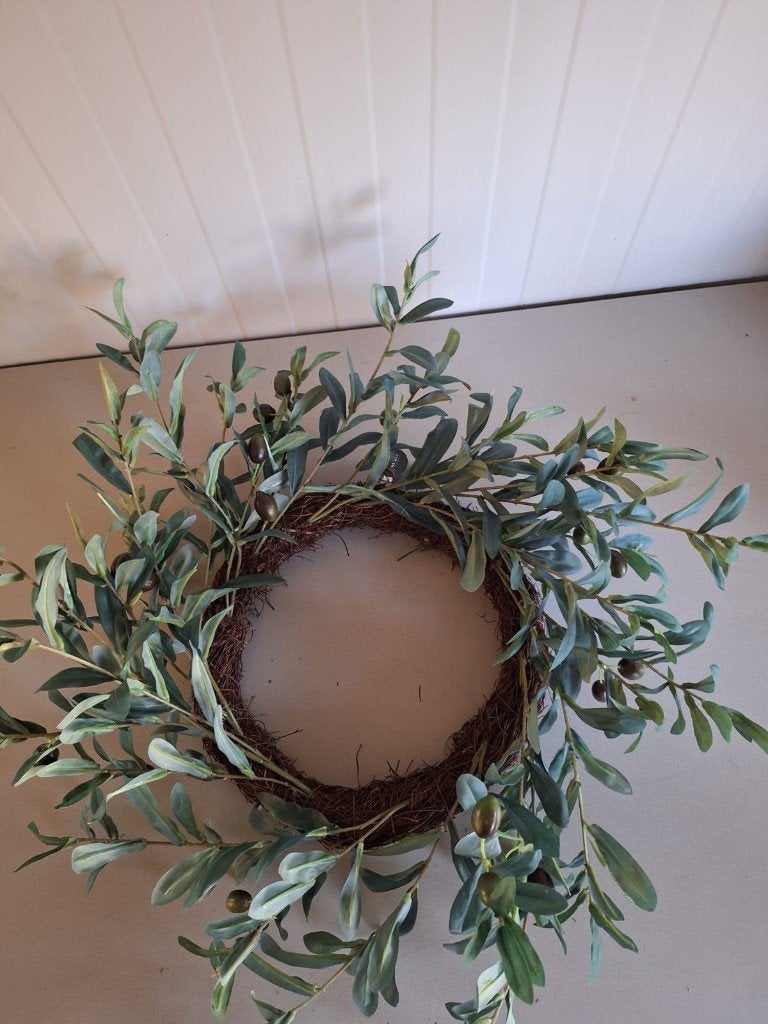 Olijf eucalyptus krans Ø30cm, Ophalen of Verzenden, Zo goed als nieuw