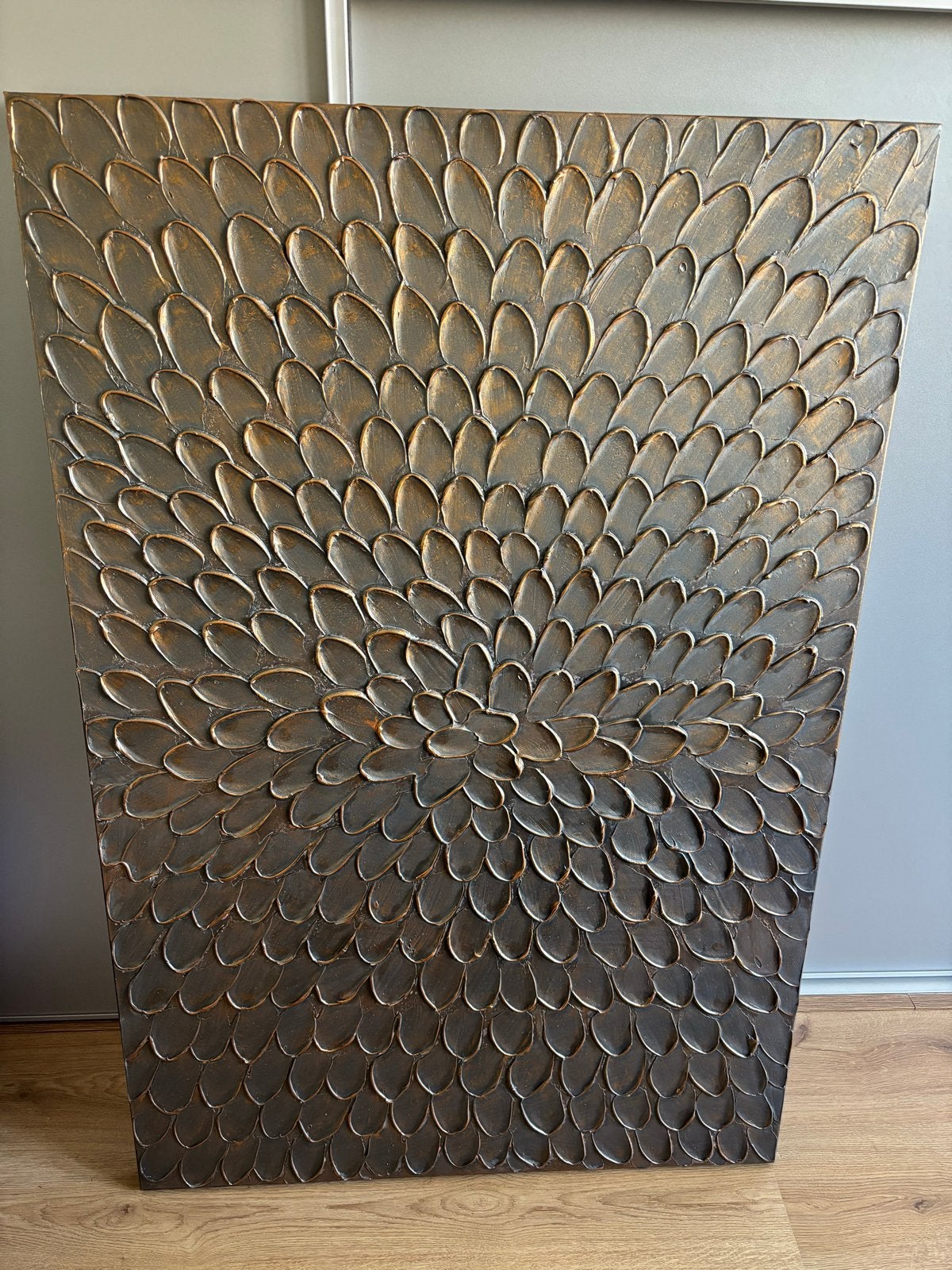 Decoratief schilderij met 3D-textuur, goud en brons, Ophalen
