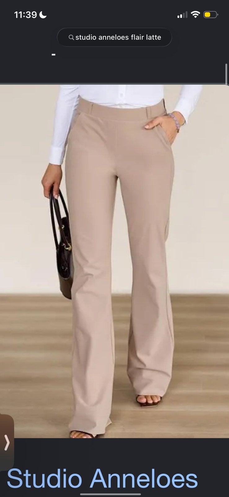 Studio Anneloes flair bonded broek latte travelstof mt XS, Ophalen of Verzenden, Zo goed als nieuw, Maat 34 (XS) of kleiner, Lang