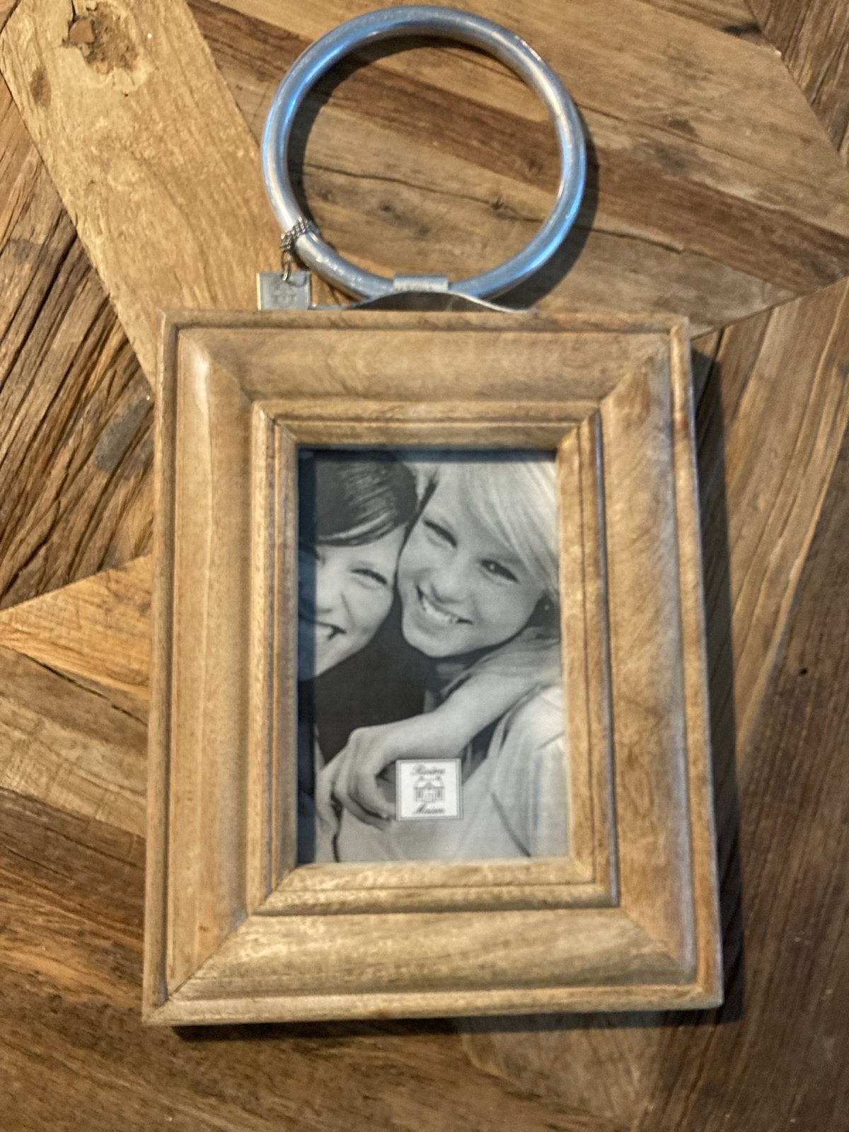 RM  fotolijst met ring - Houten lijstje, Bruin, Gebruikt, Ophalen of Verzenden, Fotolijst