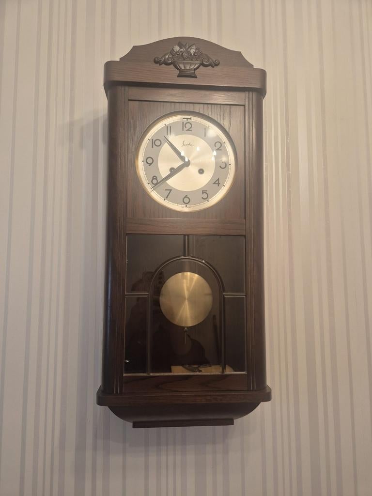 Vintage Wandklok met Slinger - Jantar, Ophalen of Verzenden