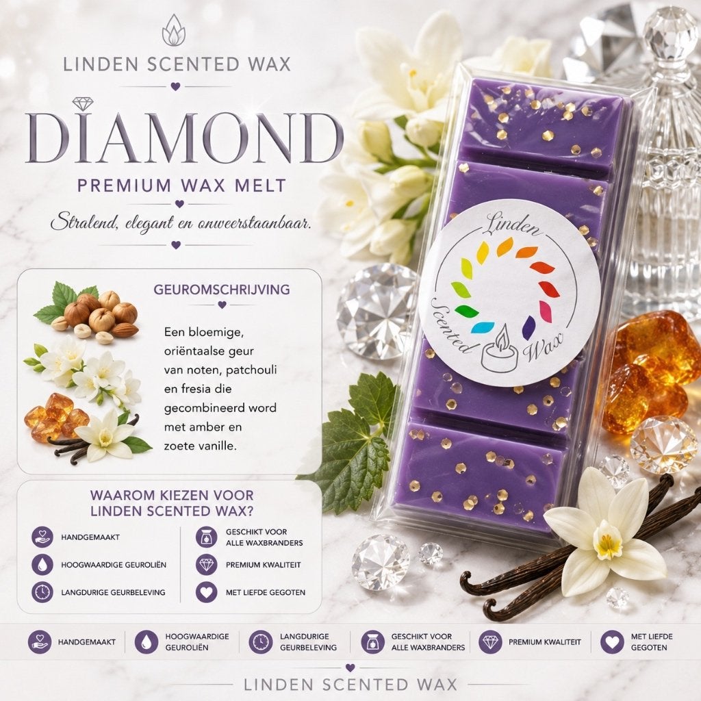 Waxmelts parfum geur DIAMOND waxmelt snapbar, Ophalen of Verzenden, Nieuw, Was, Kaars