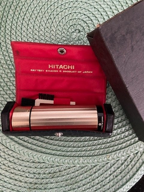 Vintage retro Battery shaver Hitachi BMR-120 '70 in etui box, Ophalen of Verzenden