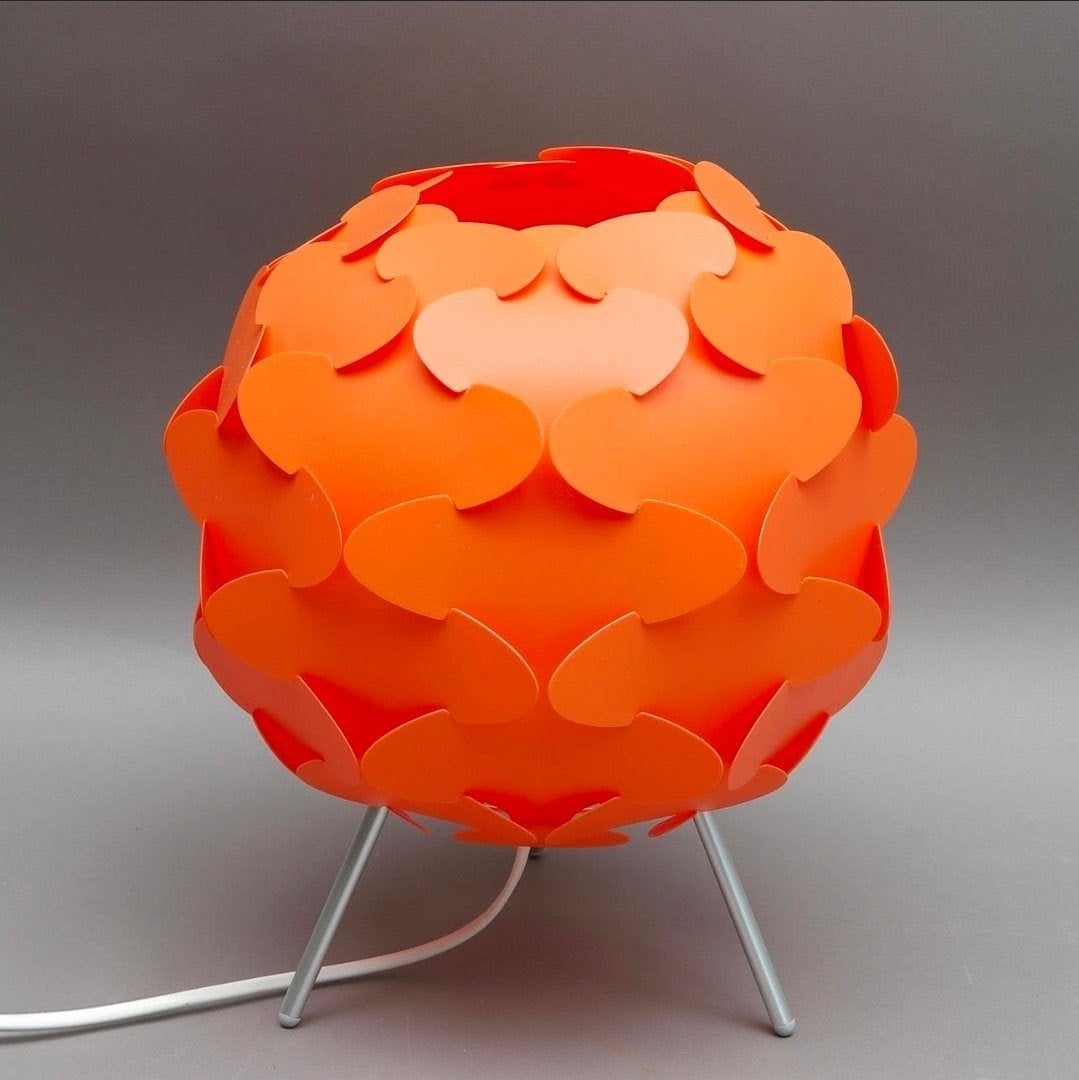 Space Age retro ' Butterfly "puzzel tafellamp seventies, Kunststof, Vintage, Oranje, Ophalen of Verzenden