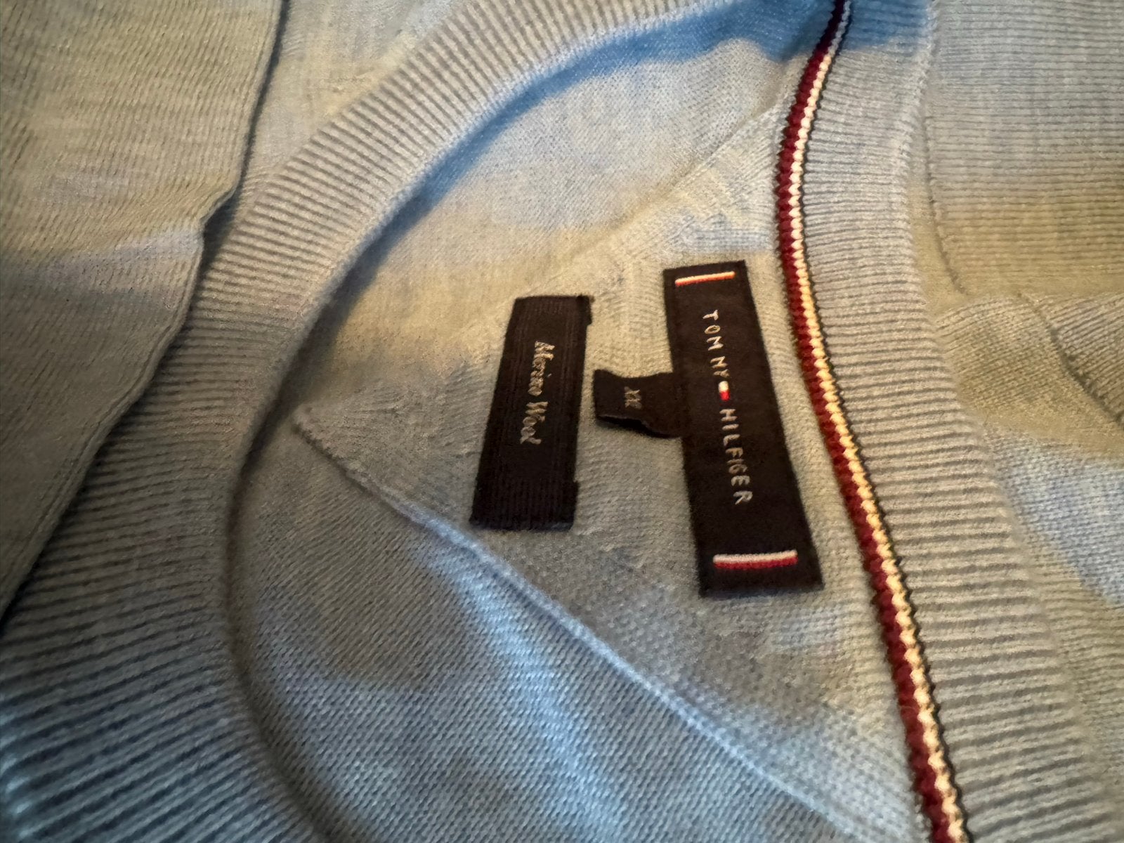 Tommy Hilfiger Merino Wol Trui XXL, Ophalen of Verzenden, Zo goed als nieuw, Maat 56/58 (XL), Blauw