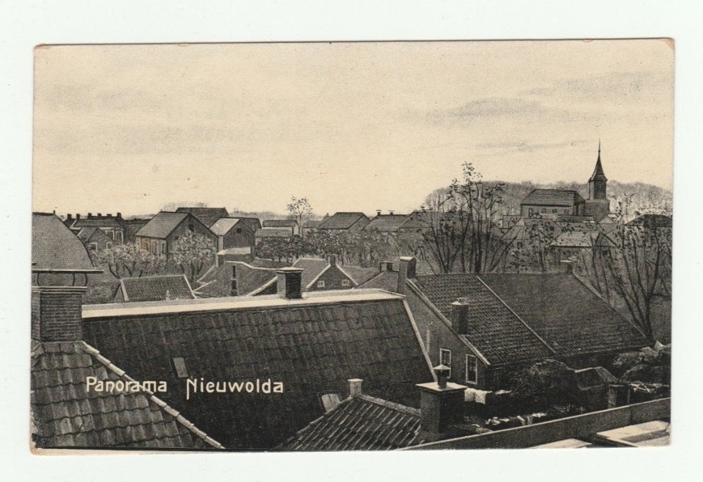 Nieuwolda (nabij Wagenborgen en Woldendorp) - Panorama, Verzamelen, Ansichtkaarten | Nederland, Ophalen of Verzenden, 1920 tot 1940