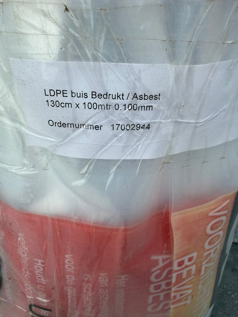 LDPE buis Bedrukt / Asbest folie 130cm x 100mtr, Ophalen, Nieuw, 15 m² of meer, Folie