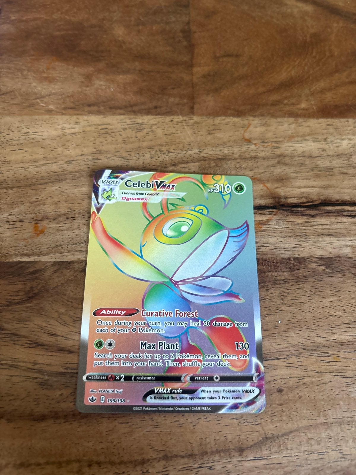Celebi VMAX Pokémon Kaart 199/198 - Fusion Strike, Ophalen of Verzenden, Nieuw, Losse kaart