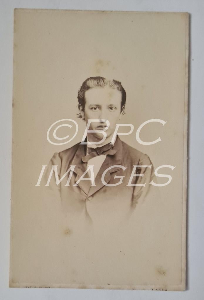 cdv jongeman Woodbury & Page Java 1860's, Verzamelen, Verzenden, Voor 1940, Gebruikt, Foto