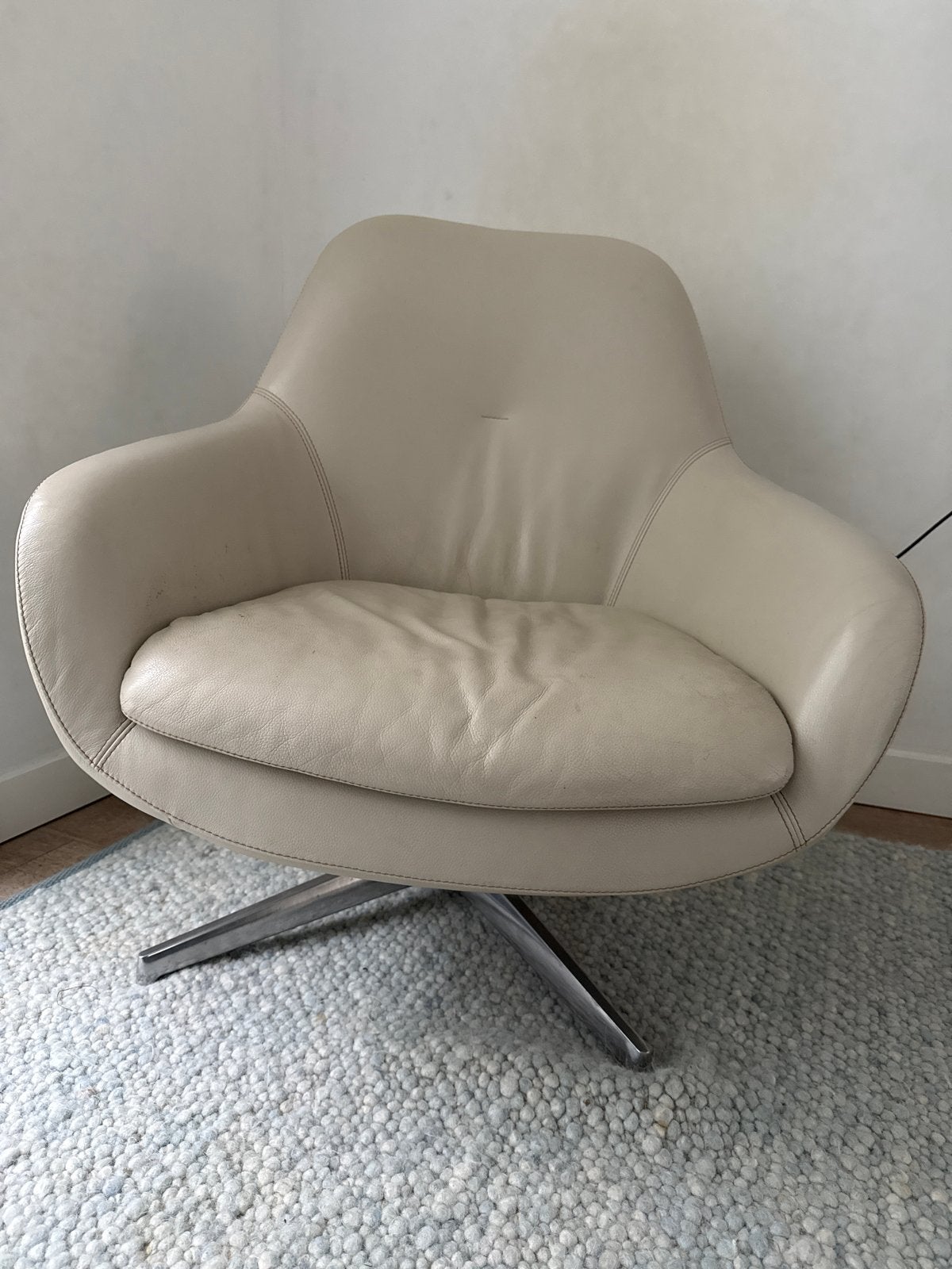Pode leren fauteuil: stuk, Ophalen, Gebruikt, Leer, 75 tot 100 cm