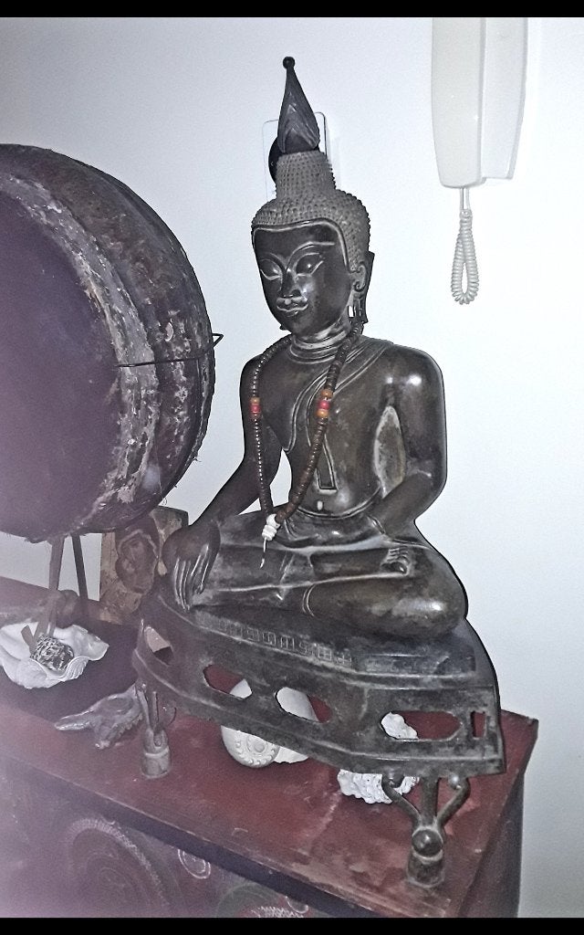 BURMA/MYANMAR  boeddha (op originele altaar), Ophalen, Handgemaakt, 50 - 100 cm, Brons