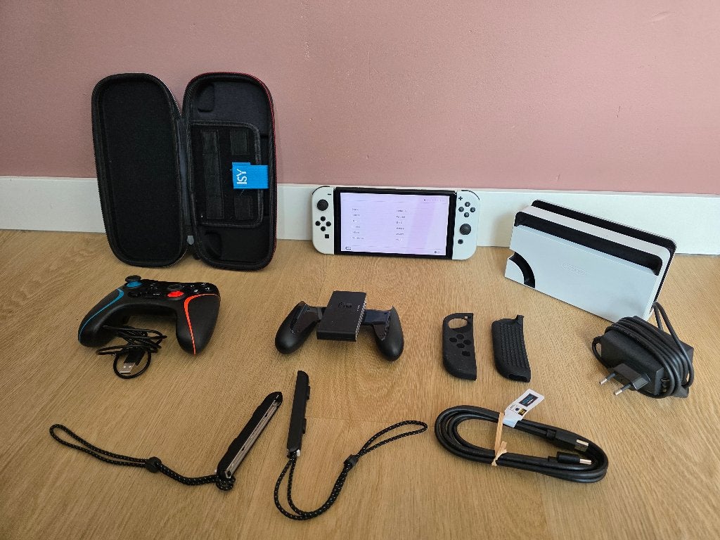 Nintendo Switch OLED Wit + Animal Crossing, Spelcomputers en Games, Spelcomputers | Nintendo Switch, Switch OLED, Met games, Ophalen of Verzenden