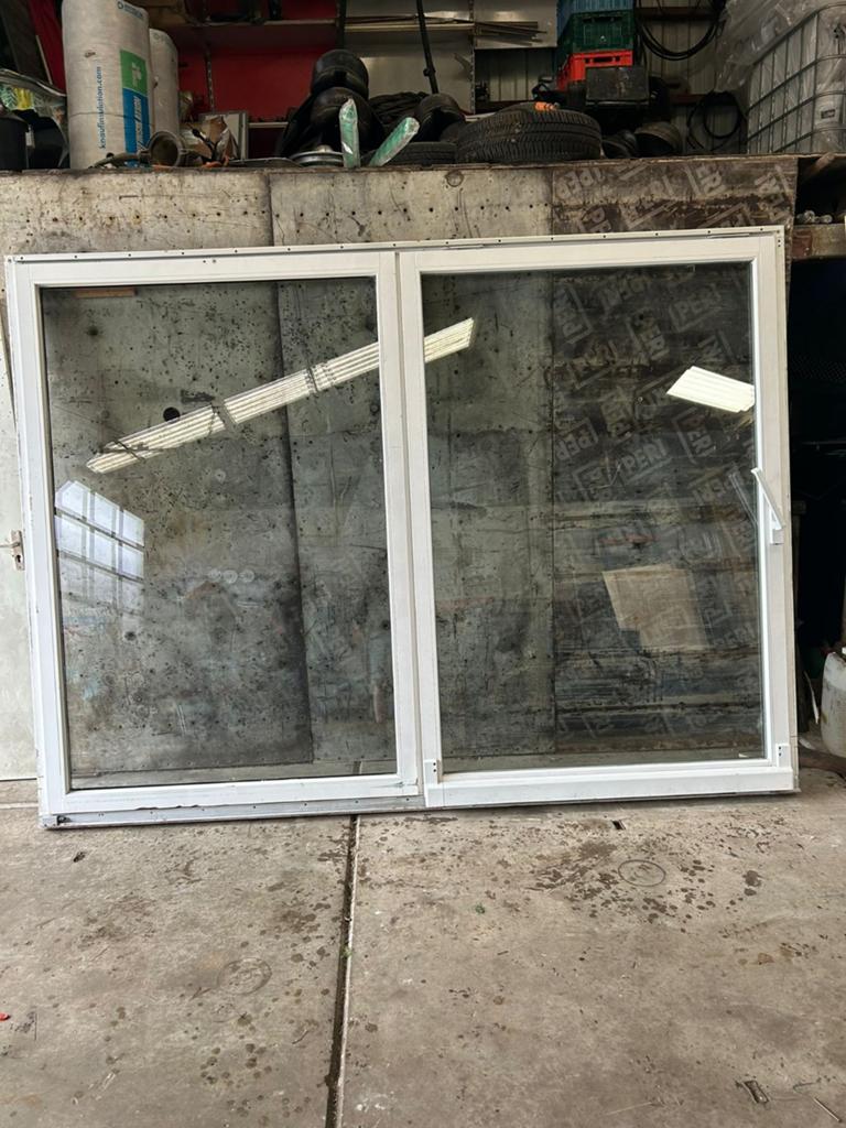 Een mooie hardhouten schuifpui met dubbel glas, Doe-het-zelf en Verbouw, Kozijnen en Schuifpuien, Gebruikt, 225 cm of meer, Ophalen of Verzenden