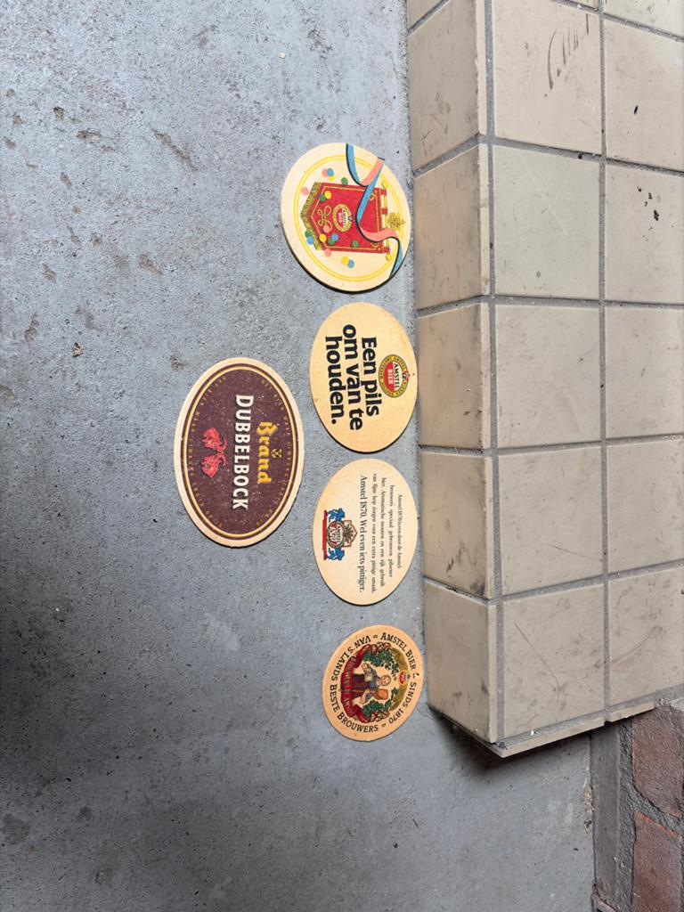 Amstel en Brand Dubbelbock Bierviltjes, Ophalen, Gebruikt, Viltje(s), Amstel