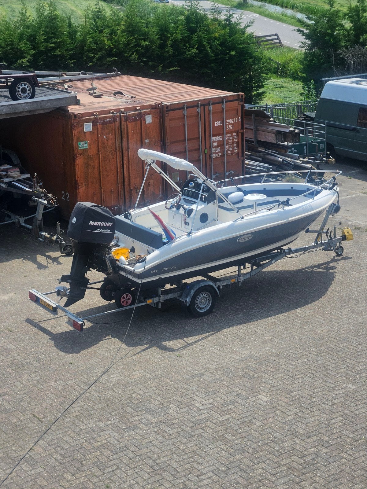 Mooie arkos consoleboot 150pk mercury optimax knot trailer, Watersport en Boten, Vis- en Consoleboten, 70 pk of meer, Ophalen of Verzenden