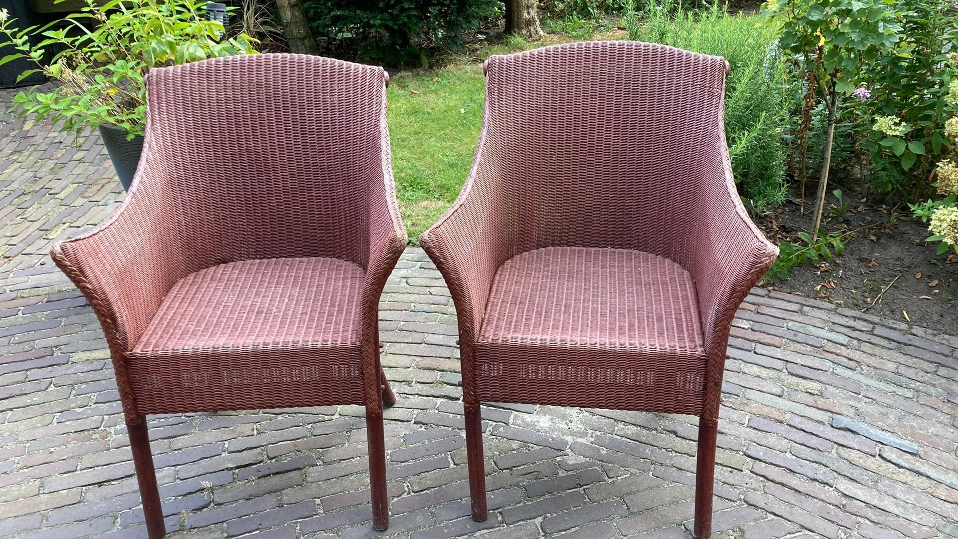 Eetkamerstoelen, Huis en Inrichting, Ophalen, Gebruikt, Twee, Riet of Rotan