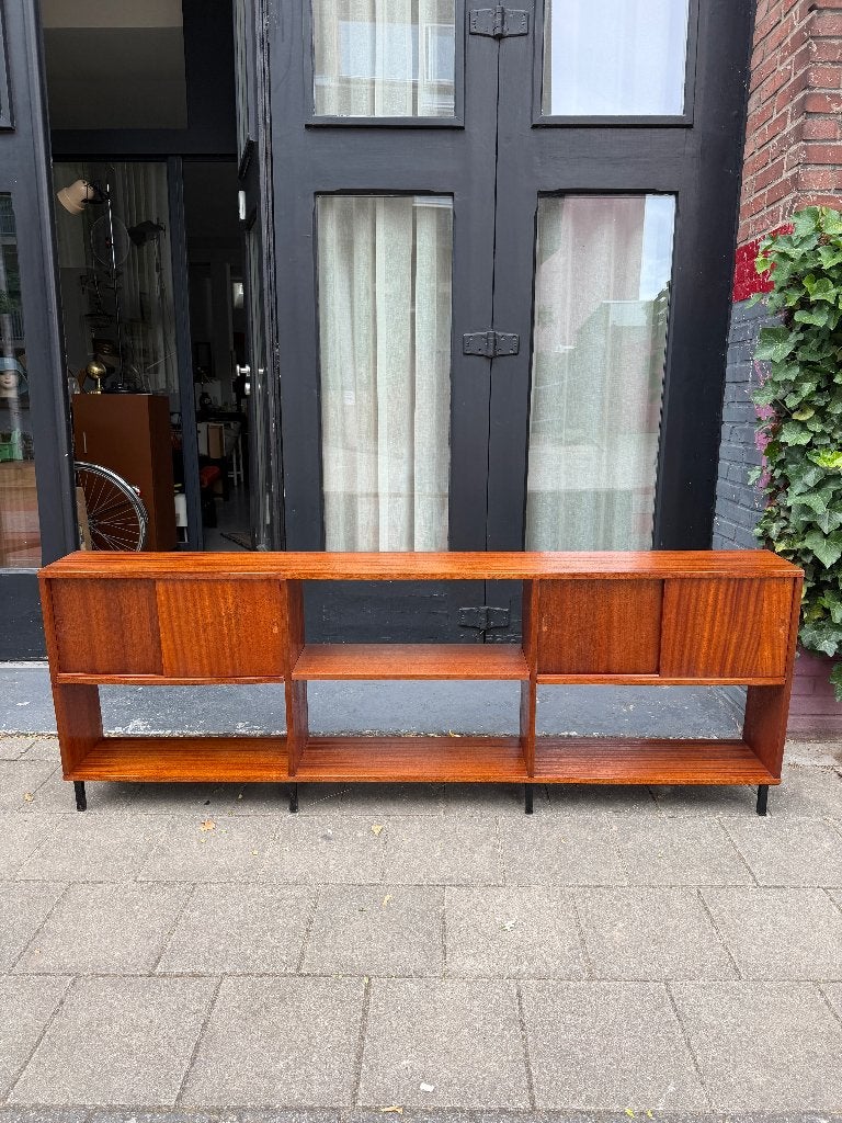 Vintage design wandmeubel, wandkast, lowboard midcentury, Ophalen, -, -, 150 tot 200 cm