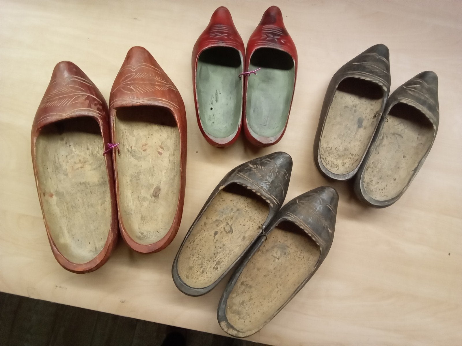Brocante handgemaakte klompen, Ophalen of Verzenden