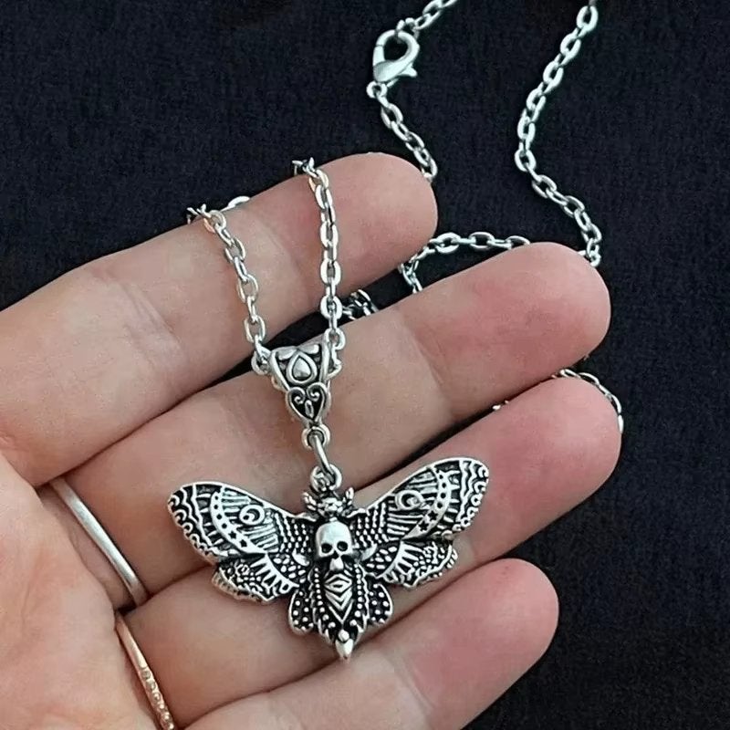 Doodshoofdvlinder Dames Ketting, Verzenden, Nieuw, Zilver, Overige materialen