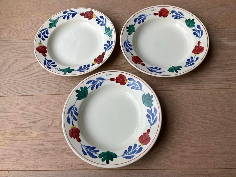 Set van 3 California soep/salade borden, Huis en Inrichting, Keuken | Servies, Gebruikt, Keramiek, Ophalen of Verzenden, Bord(en)