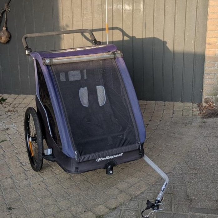 Polisport fietskar mooie fiets aanhanger compleet!, Ophalen, Zo goed als nieuw, Kinderkar, 80 kg of meer